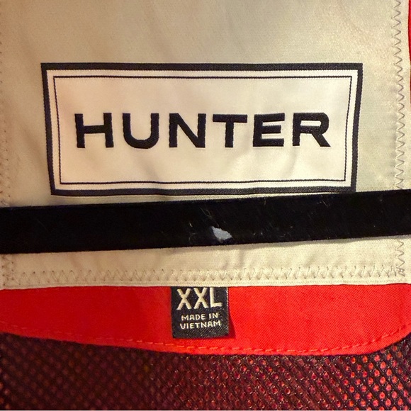 Hunter Red Water Resistant Cotton Smock Jacket XXL Hooded Raincoat - Picture 4 of 16